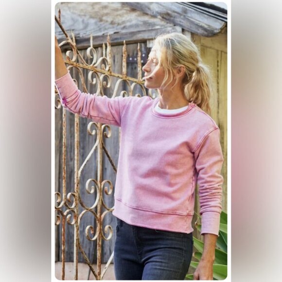 Frank & Eileen James Boyfriend Crew Neck Sweatshirt in Mineral‎ Pink - Picture 4 of 12